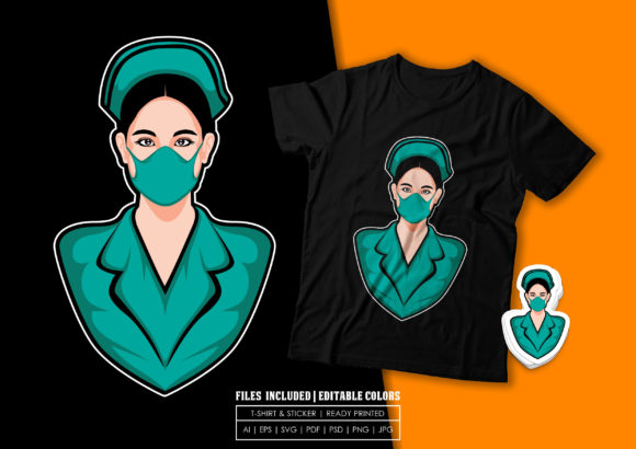 A Versatile Vector Nurse Illustration for Print Templates & Graphics