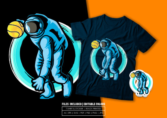 Astronaut Dribble Graphics for Print Templates Review