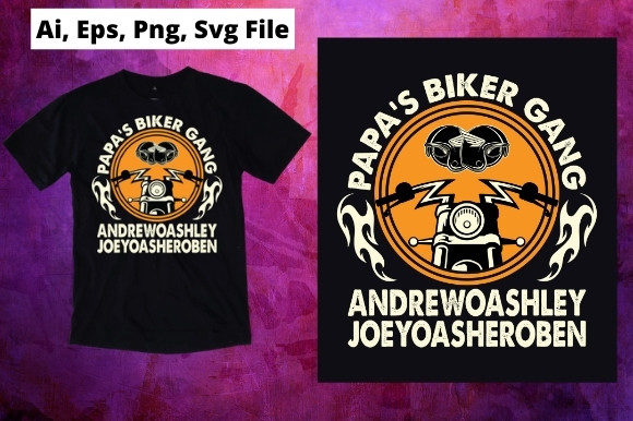Papa s Biker T-Shirt Design: A Graphic Asset for Print Publishing