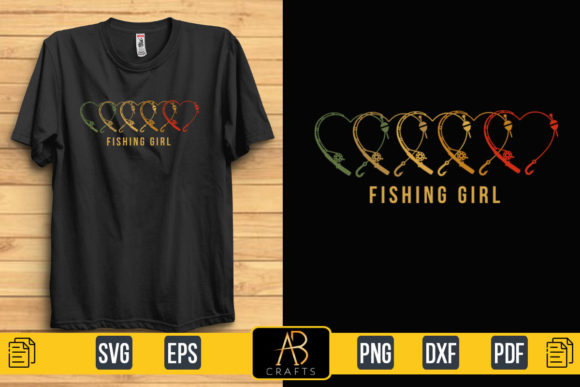 Reviewing the Fishing Girl Typography Graphic for Print Templates